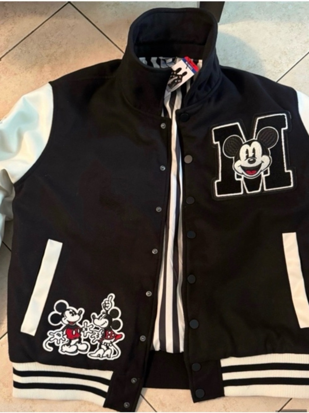 Disney Black & White Mickey Varsity Jacket